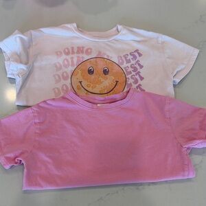 Zara Kids Pink and Art class preppy Short Sleeve Tees